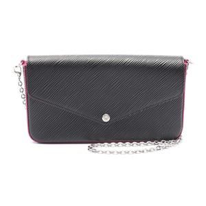 Louis Vuitton Pochette Felicie Epi Shoulder Bag Noir Black Hot Pink